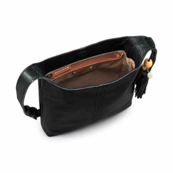 The Sak Women's Magnetic Snap Closure Huntley Leather Crossbody Bag - Black - Picture 2 of 4